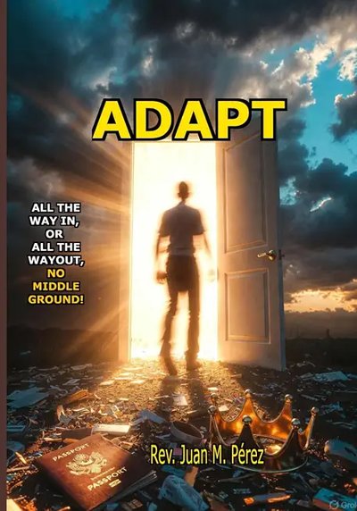 ADAPT: All the Way In, or All the Way Out, audiobook cover by Rev. Juan M. Pérez